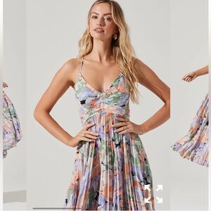 Blythe Floral Plisse Midi Dress- ASTR the label